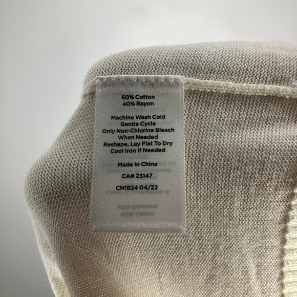 NWT TALBOTS Colorblock Pocket Neutral Lightweight Sweater Tan Cream XL - Picture 5 of 5